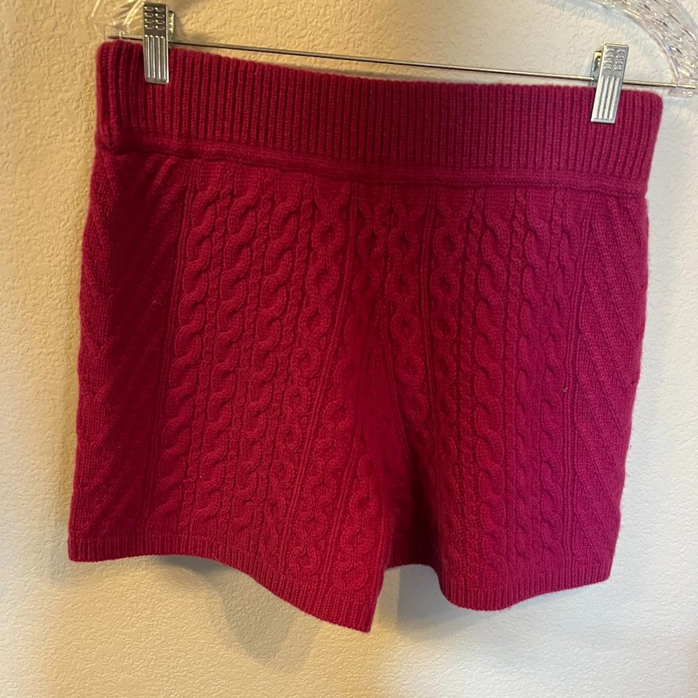100% CASHMERE Size M/L Cable Knit Shorts w/ Pockets - Picture 5 of 5